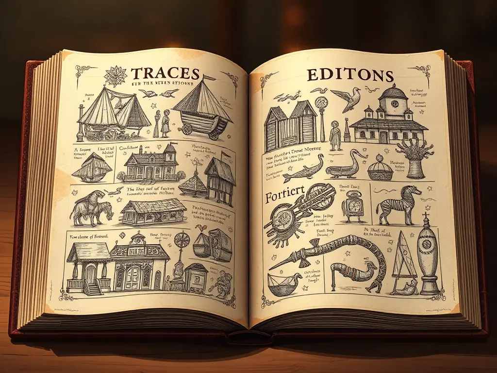 A photograph of a TRACES EDITIONS publication, highlighting its detailed research and beautiful presentation of local history and culture.